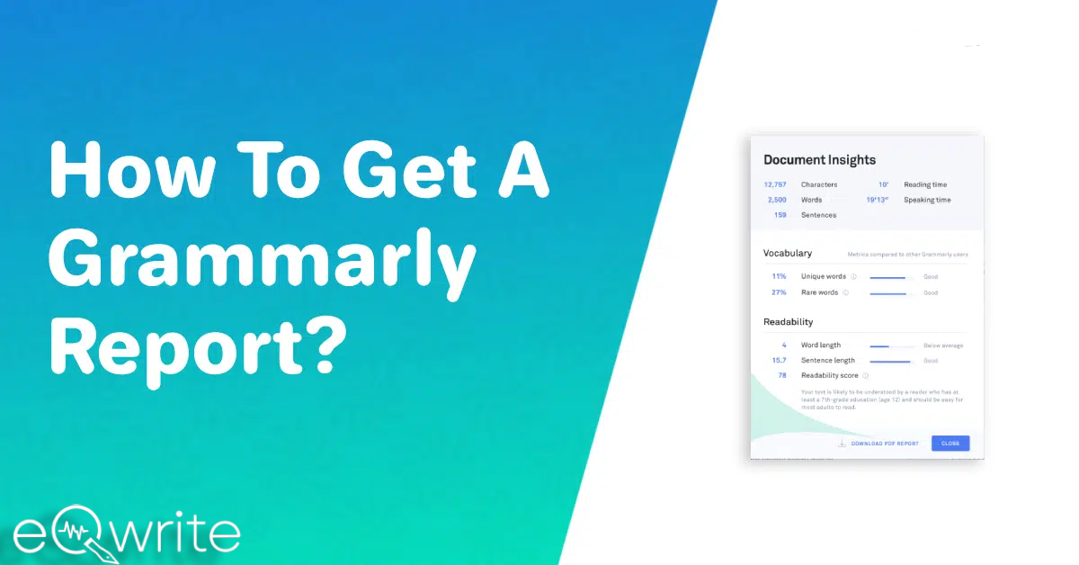 get a grammarly report