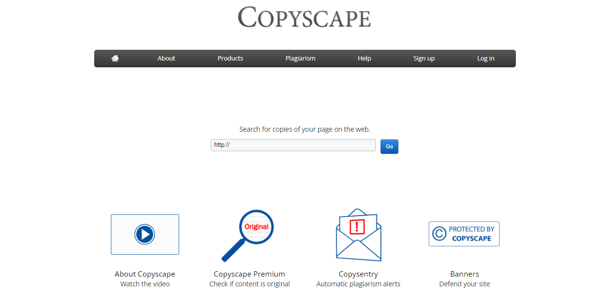 Copyscape Home Page