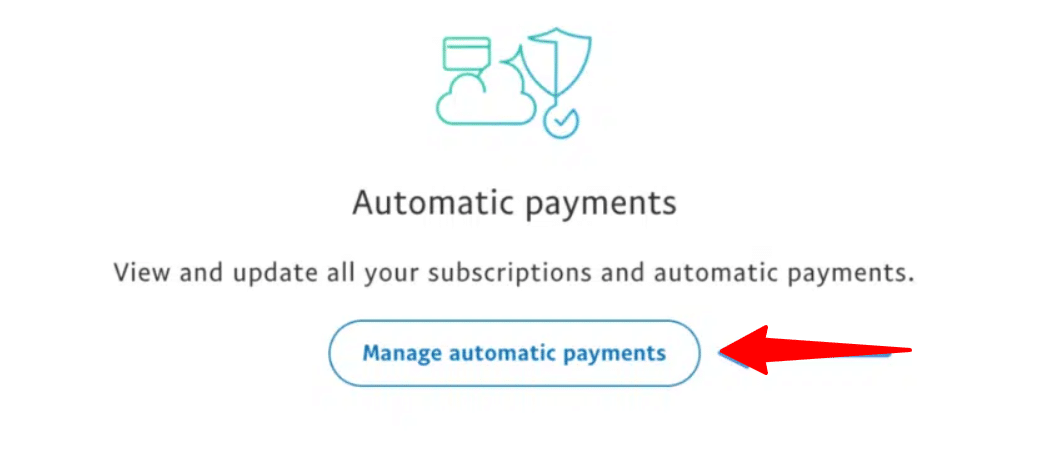 Manage automatic payments PayPal