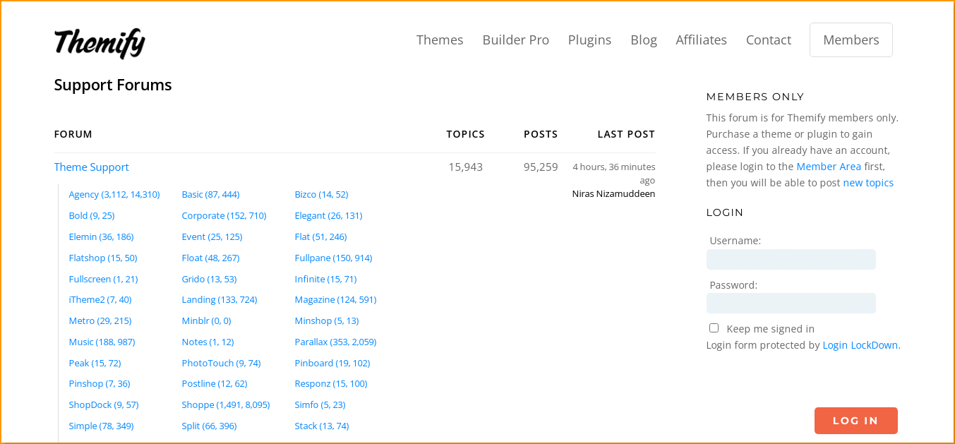 Themify Customer Support Forum